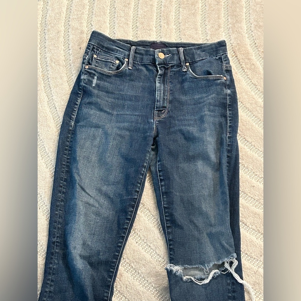 MOTHER High Waisted Looker Ankle Fray in Close To The Edge - Size 26 - Picture 3 of 12